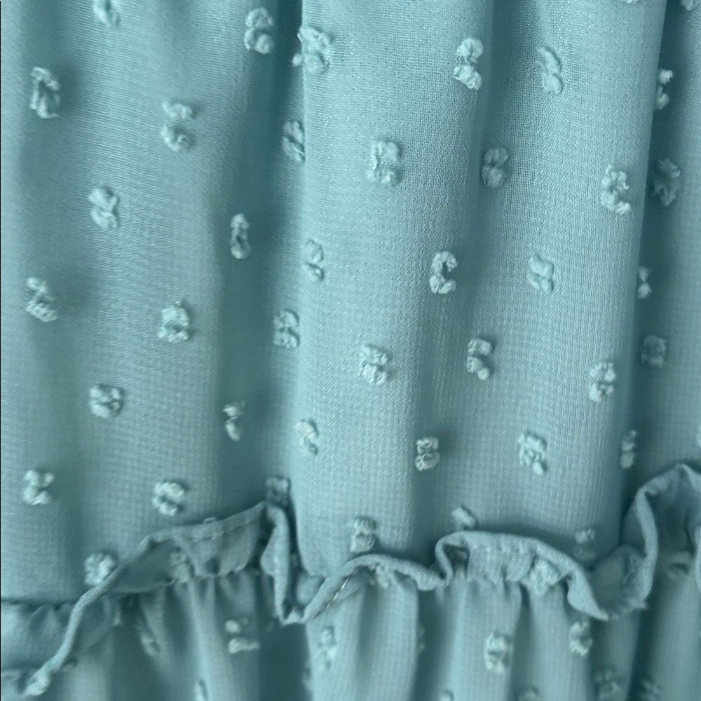Altar'd State Teal Green Long-Sleeve Ruffle Tiered Mini Dress - Picture 6 of 10